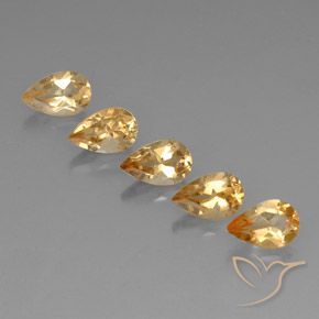 4.20ctw Natural Medium-Light Orange-Gold  Citrino, Formato de pêra, VVS-VS
