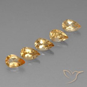 Pedras preciosas de Citrino Medium-Light Orange-Gold  natural de 4.20 ct, Formato de pêra, VVS-VS