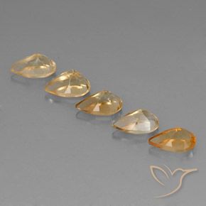 Pedras preciosas de Citrino Medium-Light Orange-Gold  natural de 4.20 ct, Formato de pêra, VVS-VS
