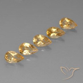 Pedras preciosas de Citrino Dourado natural de 4.02 ct, Formato de pêra, VVS-VS