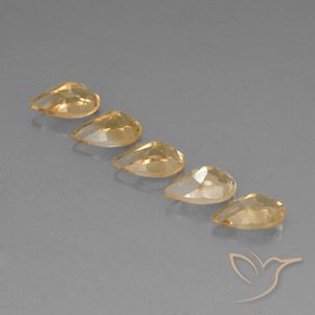 Pedras preciosas de Citrino Dourado natural de 4.02 ct, Formato de pêra, VVS-VS