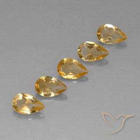 Pedras preciosas de Citrino Light Orange-Gold  natural de 3.40 ct, Formato de pêra, VVS-VS