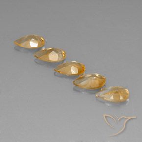 Pedras preciosas de Citrino Light Orange-Gold  natural de 3.40 ct, Formato de pêra, VVS-VS