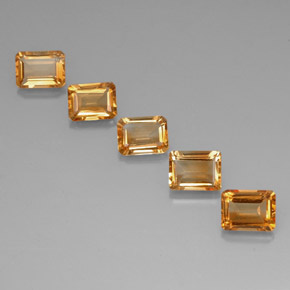 Pedras preciosas de citrino dourado natural de 7,26 ct, corte esmeralda, VVS-VS