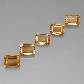 Pedras preciosas de citrino dourado natural de 7,26 ct, corte esmeralda, VVS-VS