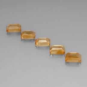 Pedras preciosas de citrino dourado natural de 7,26 ct, corte esmeralda, VVS-VS