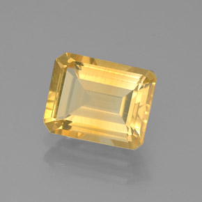Citrino amarelo natural 2,05ct, corte esmeralda, VS