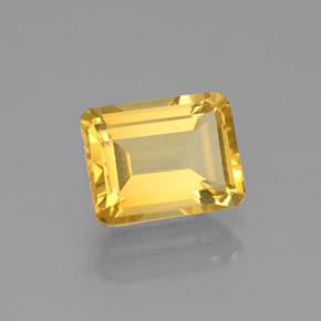 Citrino amarelo natural 2,06ct, corte esmeralda, VS