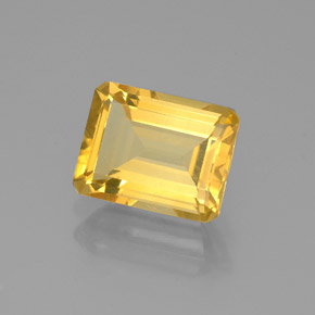Citrino amarelo natural 2,06ct, corte esmeralda, VS