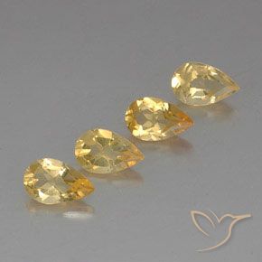 Pedras preciosas de Citrino Medium Gold  natural de 2.87 ct, Formato de pêra, VVS-VS