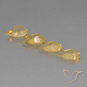 Pedras preciosas de Citrino Medium Gold  natural de 2.87 ct, Formato de pêra, VVS-VS