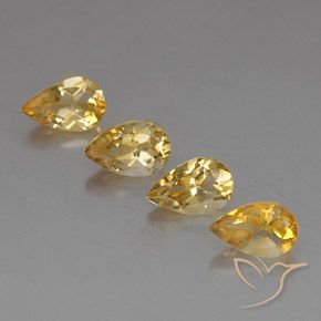 3.46ctw Natural Dourado claro Citrino, Formato de pêra, VVS-VS