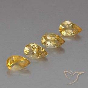 Pedras preciosas de Citrino Dourado claro natural de 3.46 ct, Formato de pêra, VVS-VS