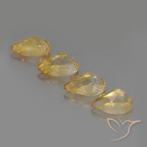 Pedras preciosas de Citrino Dourado claro natural de 3.46 ct, Formato de pêra, VVS-VS
