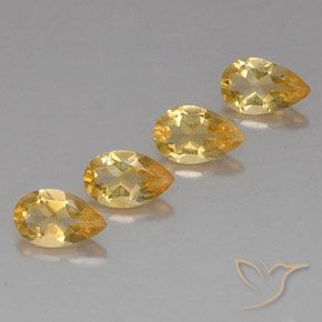 Pedras preciosas de Citrino Medium Gold  natural de 2.79 ct, Formato de pêra, VVS-VS