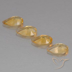 Pedras preciosas de Citrino Medium Gold  natural de 2.79 ct, Formato de pêra, VVS-VS