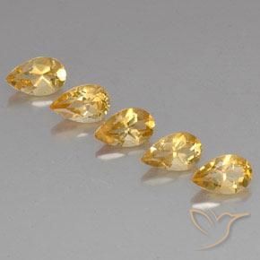 3.87ctw Natural Ouro Citrino, Formato de pêra, VVS-VS