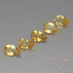 Pedras preciosas de Citrino Dourado natural de 3.22 ct, Formato de pêra, VVS-VS