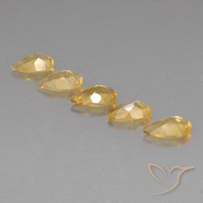 Pedras preciosas de Citrino Dourado natural de 3.22 ct, Formato de pêra, VVS-VS