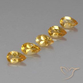 Pedras preciosas de Citrino Orange-Gold  natural de 3.75 ct, Formato de pêra, VVS-VS