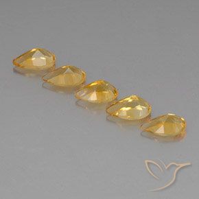 Pedras preciosas de Citrino Orange-Gold  natural de 3.75 ct, Formato de pêra, VVS-VS
