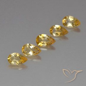 Pedras preciosas de Citrino Dourado natural de 3.72 ct, Formato de pêra, VVS-VS