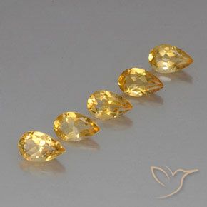 Pedras preciosas de Citrino Top Ouro natural de 4.08 ct, Formato de pêra, VVS-VS