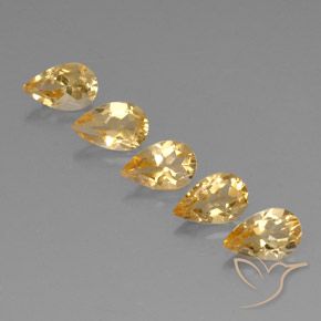 Pedras preciosas de Citrino Orange-Gold  natural de 3.81 ct, Formato de pêra, VVS-VS