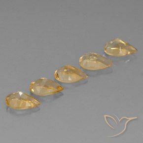 Pedras preciosas de Citrino Orange-Gold  natural de 3.81 ct, Formato de pêra, VVS-VS
