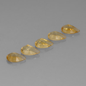 Pedras preciosas de citrino dourado natural de 3,77 ct, formato de pêra, VVS-VS