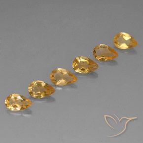 4.06ctw Natural Medium-Light Orange-Gold  Citrino, Formato de pêra, VVS-VS