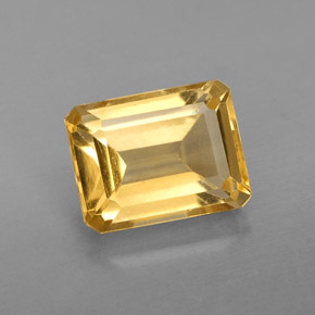 Citrino amarelo natural 2,32ct, corte esmeralda, VS