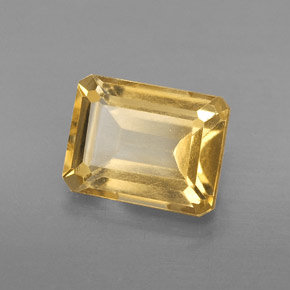 Citrino amarelo natural 2,32ct, corte esmeralda, VS