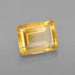 Citrino amarelo natural 2,20ct, corte esmeralda, VS