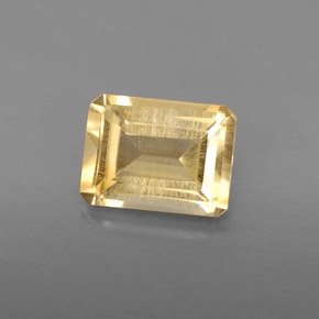 Citrino amarelo natural 1,41ct, corte esmeralda, VS