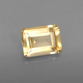 Citrino amarelo natural 1,41ct, corte esmeralda, VS