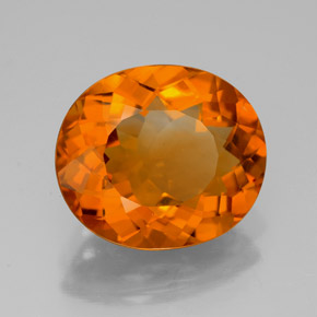Citrino laranja natural 5,22ct, corte oval, VVS-VS