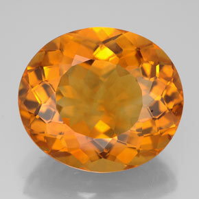 Citrino laranja natural 12,89ct, corte oval, VVS