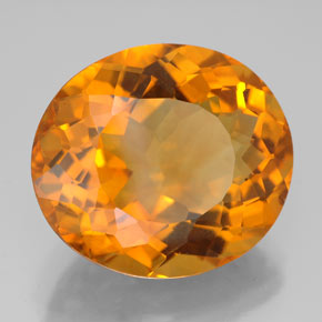 Citrino laranja natural 12,89ct, corte oval, VVS