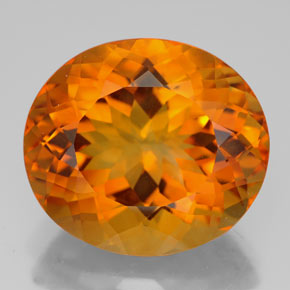 Citrino laranja natural 13,96ct, corte oval, VVS