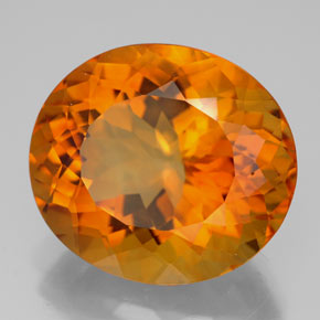 Citrino laranja natural 13,96ct, corte oval, VVS