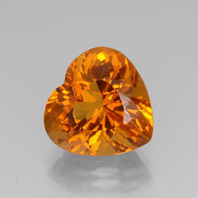 Citrino laranja natural 7,74ct, formato de coração, IF