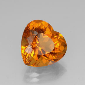 Citrino laranja natural 7,74ct, formato de coração, IF