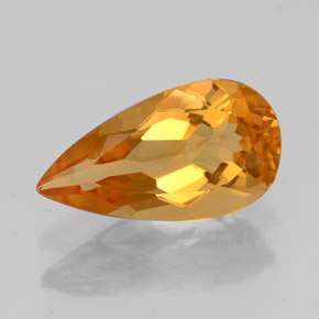 Citrino amarelo natural 2,88ct, formato de pêra, VVS