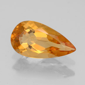 Citrino amarelo natural 2,88ct, formato de pêra, VVS