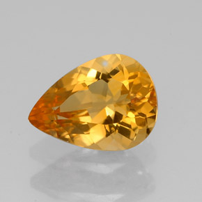 Citrino Amarelo Dourado Natural 1.51ct, Formato de pêra, VVS