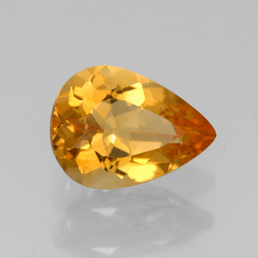 Citrino Amarelo Dourado Natural 1.51ct, Formato de pêra, VVS