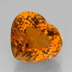 Citrino laranja natural 15,33ct, formato de coração, VVS