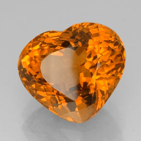 Citrino laranja natural 15,33ct, formato de coração, VVS