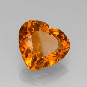 Citrino amarelo natural 7,43ct, formato de coração, VVS
